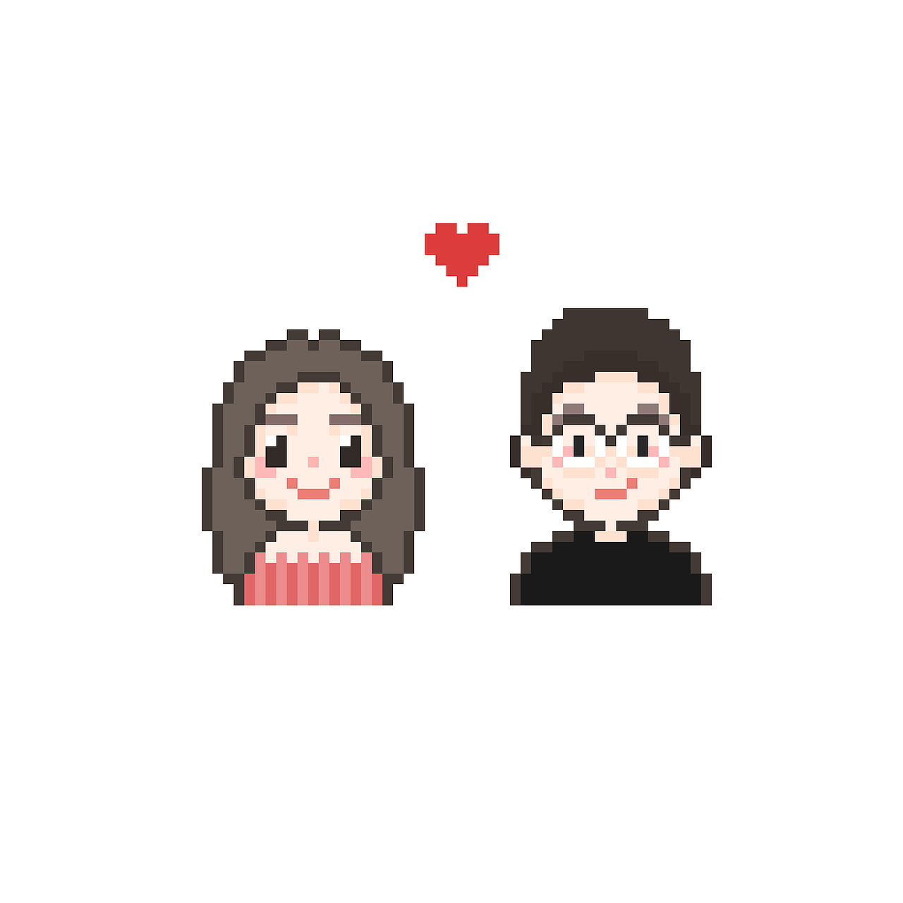 情侣像素练习1|插画|像素画|pipefly_原创作品-站酷zcool