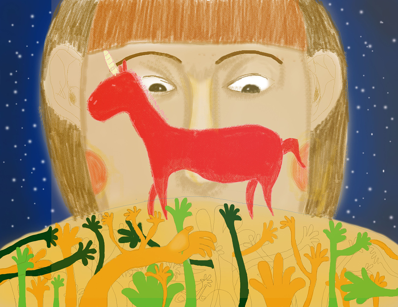 希望 手绘插画ps