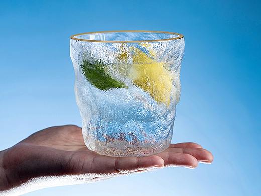 水杯拍摄 电商玻璃磨砂异性水杯威士忌酒杯