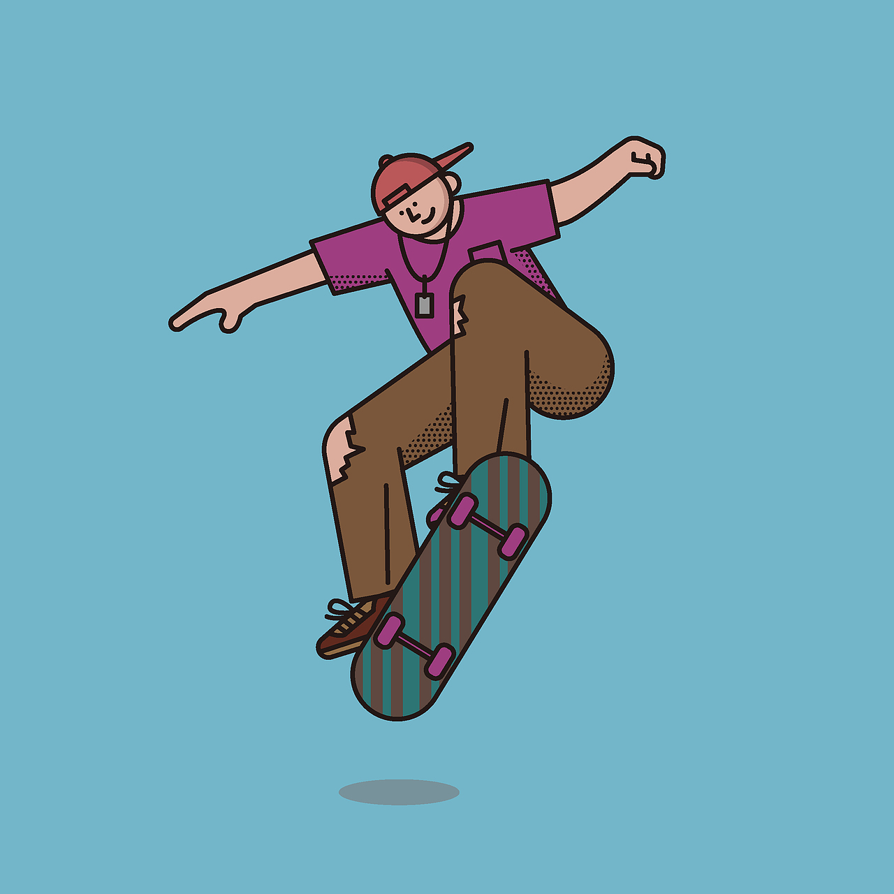 原创插画滑板系列