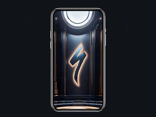 闪电specialized公路车logo设计。手机壁纸。
