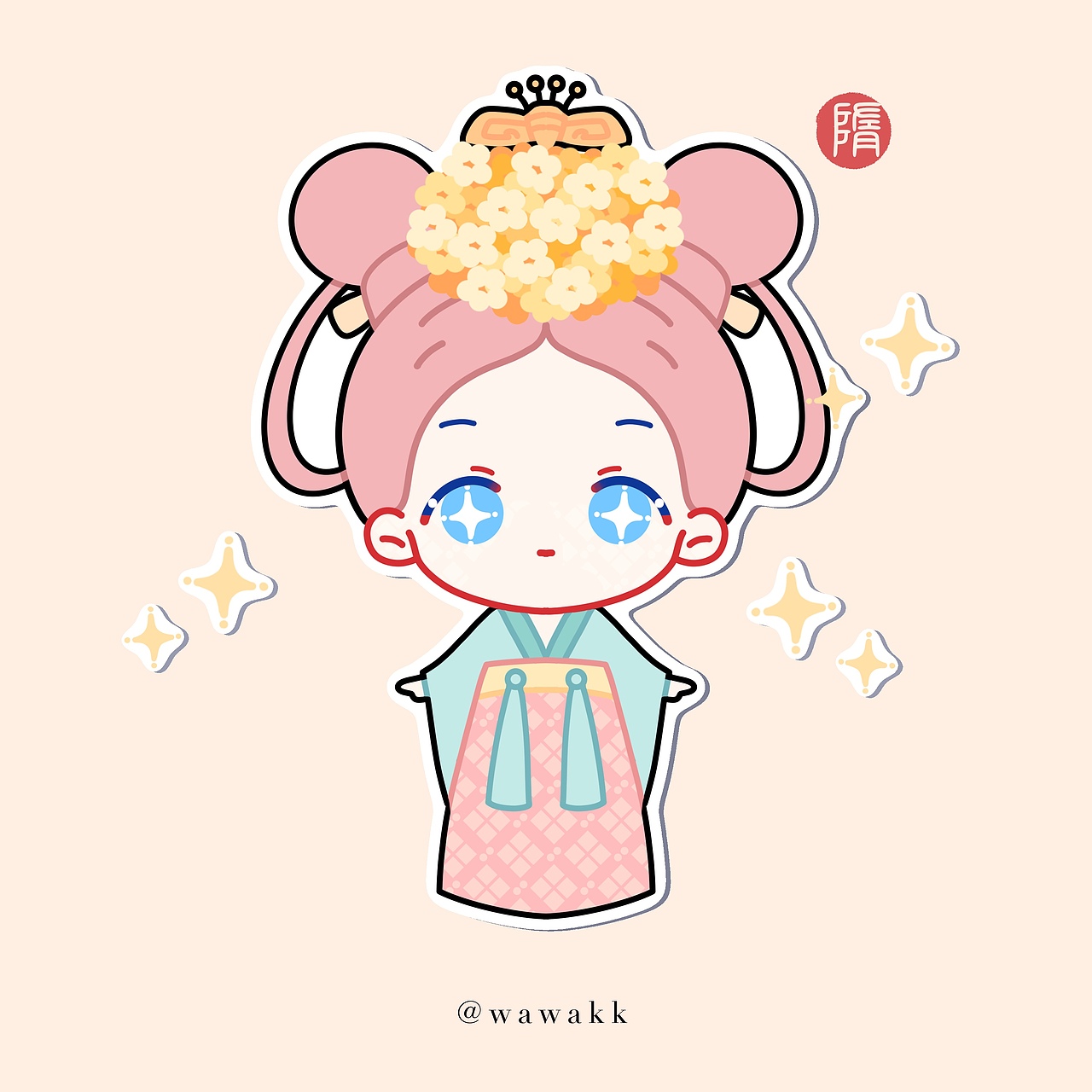 九个古装Q版人物