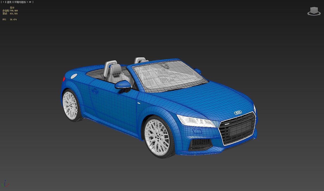 奥迪敞篷汽车海景合成海报 后期渲染广告