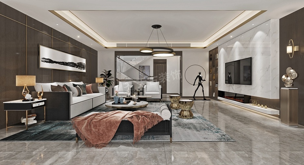 融科橡树澜湾装修,橡树澜湾联排别墅装修,中户设计方案