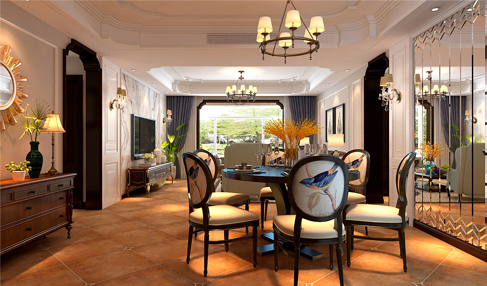 章丘龙泉壹号美式风格装修效果图