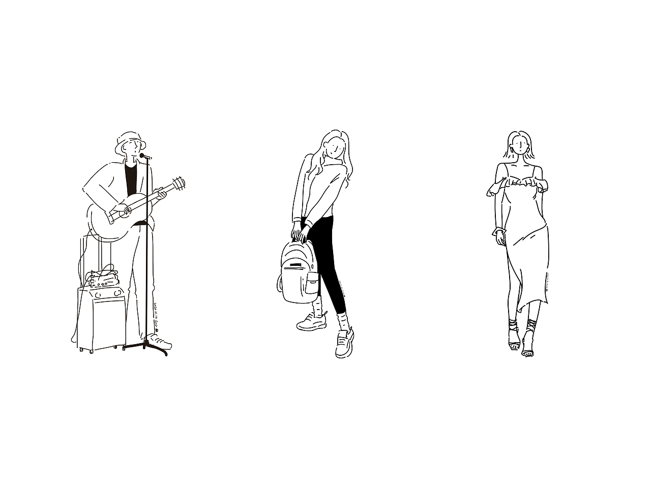 黑白人物线条练习「一」