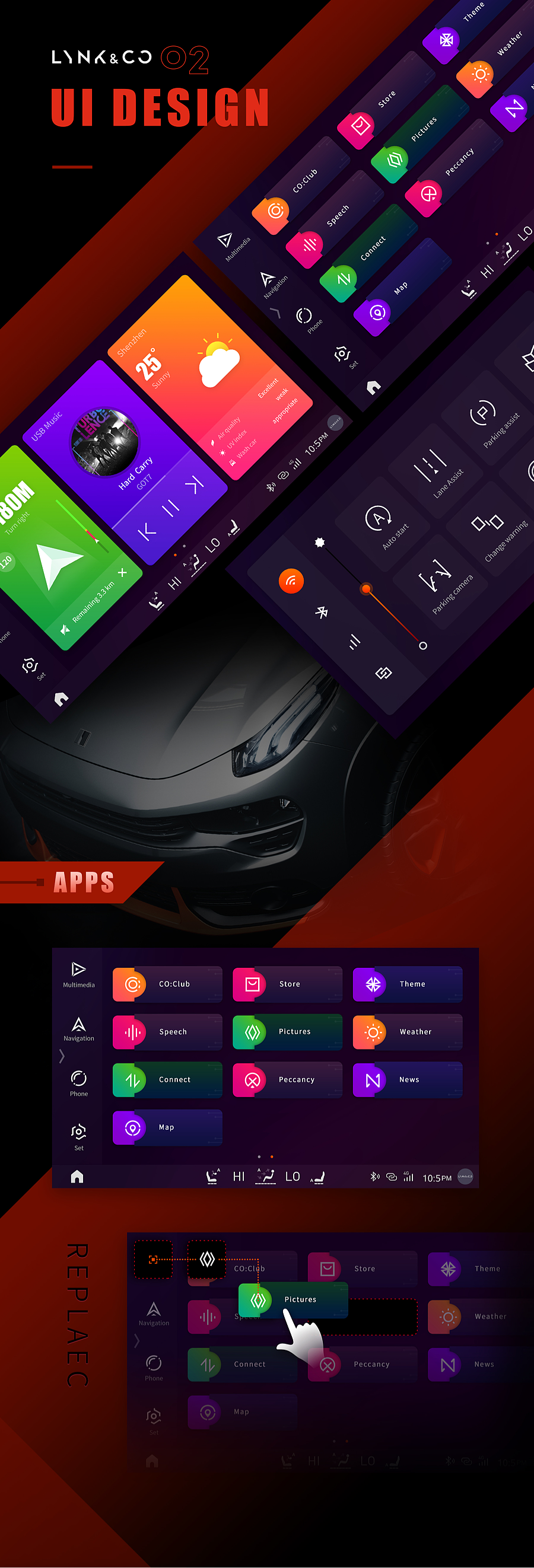 领克汽车UI设计《耀PRO》（图ZMTI2MTA1ODYw） - 主题/皮肤 - 站酷设计师LRZ_原创素材 - 站酷ZCOOL