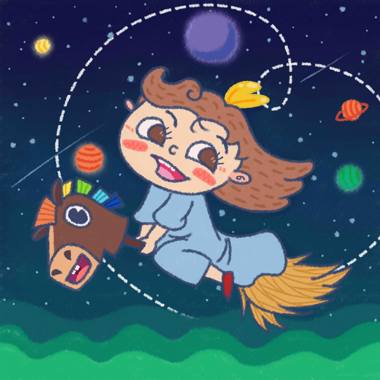 飞天扫把（图ZMTQ0MTYxNDAw） - 儿童插画 - 站酷设计师DJ_Kurt原创素材 - 站酷ZCOOL
