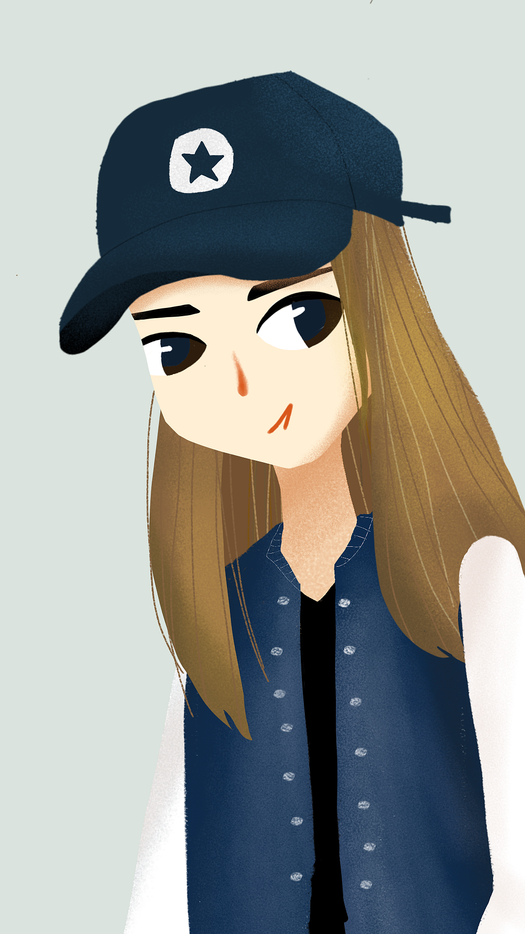 没洗头,让我先临摹一个戴帽子的小姐姐