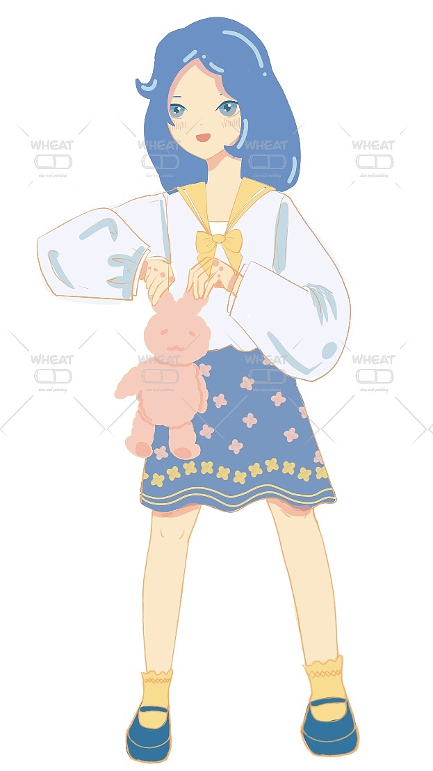 少女插画练习/纸胶带/贴纸练习