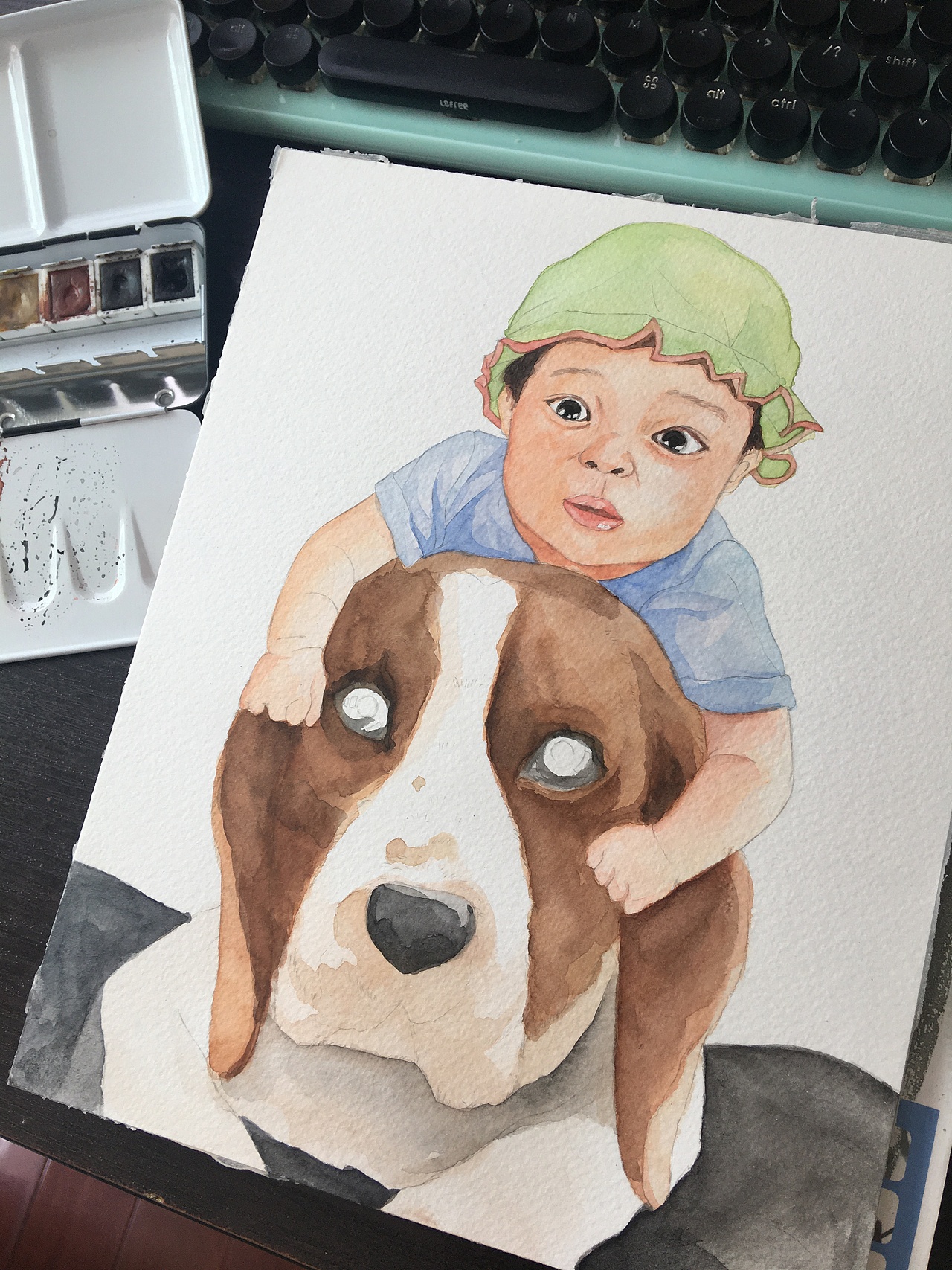 【水彩肖像定制】汪與小朋友-以商用（圖ZMjI1NzQwMDYw） - 單幅漫畫 - 站酷設(shè)計(jì)師北極以北821015原創(chuàng)素材 - 站酷ZCOOL