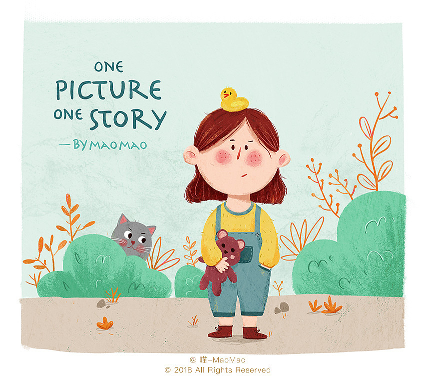 小女孩系列插画（图ZMTE1NDAyOTQ0） - 儿童插画 - 站酷设计师QinMAoMao原创素材 - 站酷ZCOOL