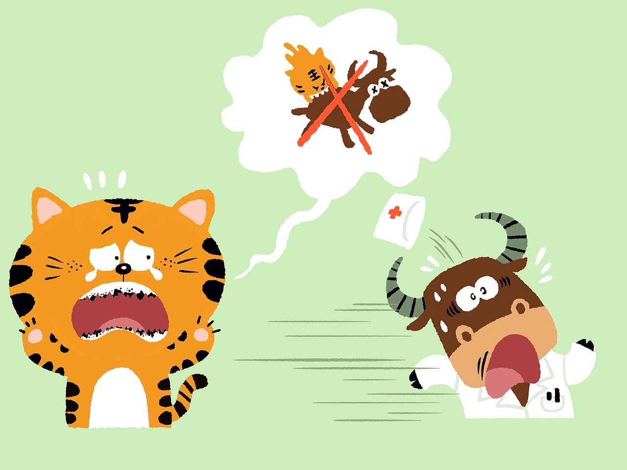 老虎拔牙绘本为女儿做的