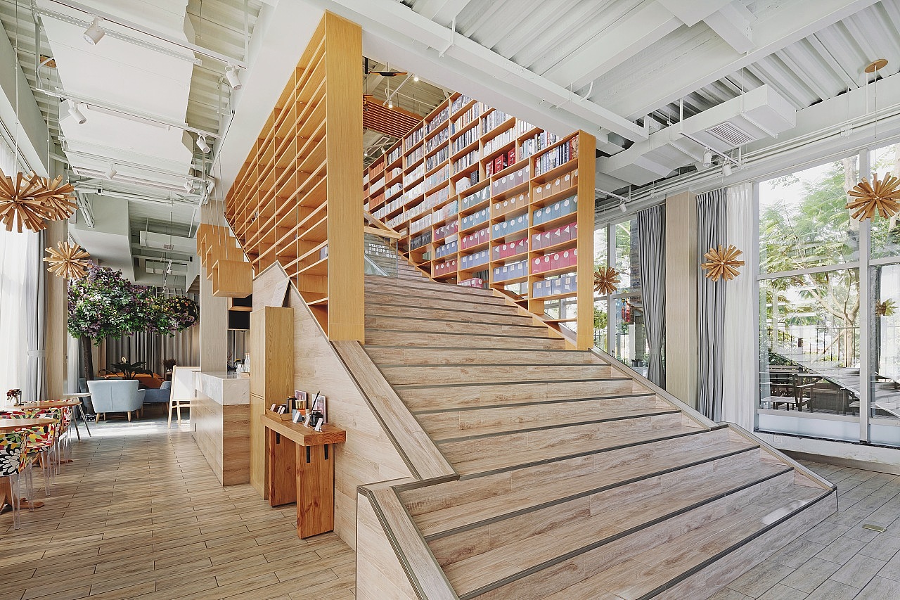 书吧设计 室内休闲吧 现代极简风格 打卡点