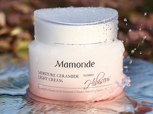 一组化妆品拍摄 木槿 保湿 面霜 