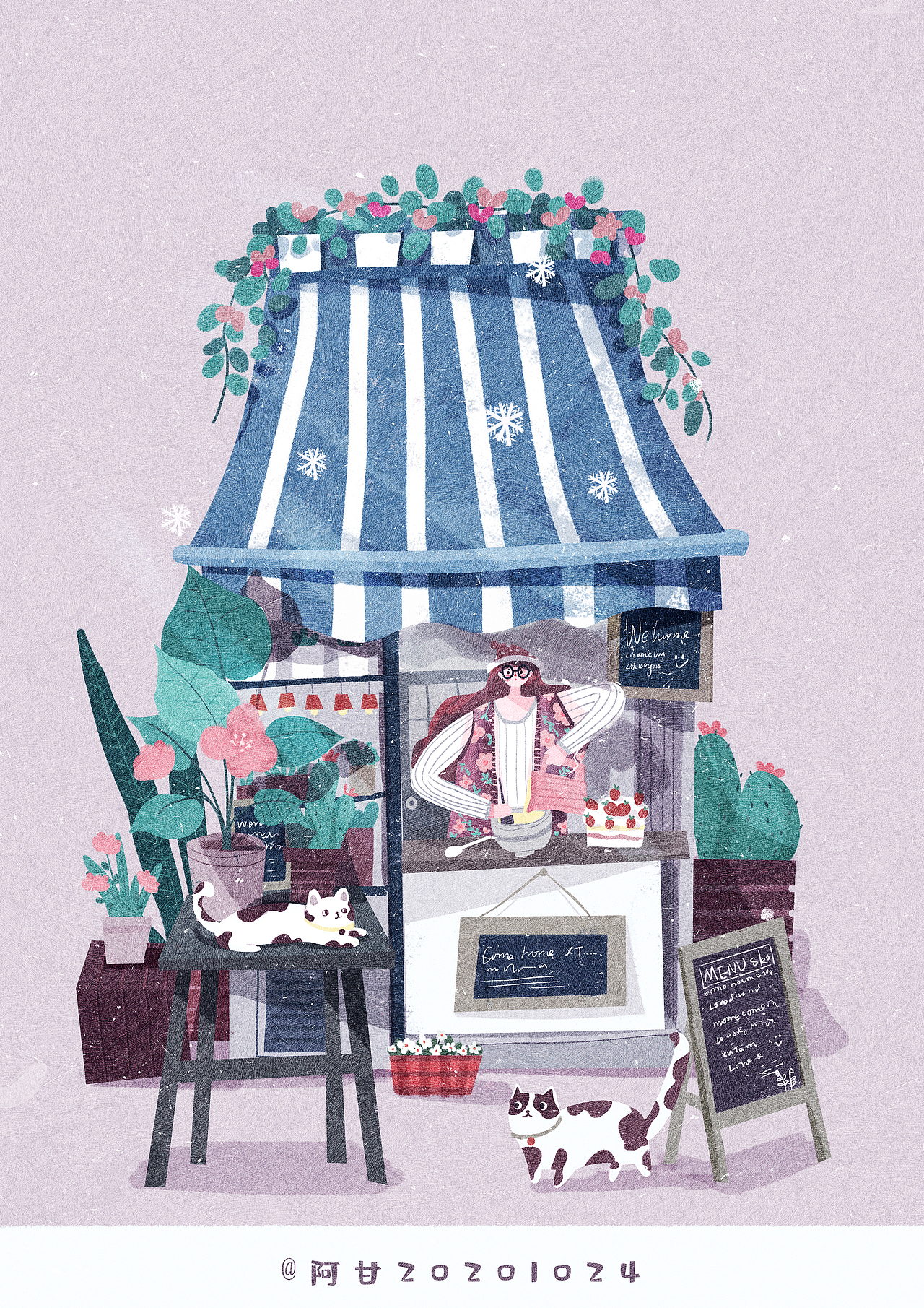 治愈系插画（图ZMjMxNzYwMDY0） - 创作习作 - 站酷设计师爱画画的阿甘原创素材 - 站酷ZCOOL