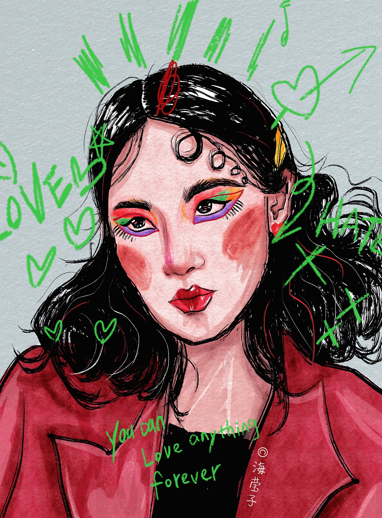 人物插画｜日常头像练习，慢慢积累（图ZMjQ2NDY0MzQw） - 创作习作 - 站酷设计师海莹子原创素材 - 站酷ZCOOL