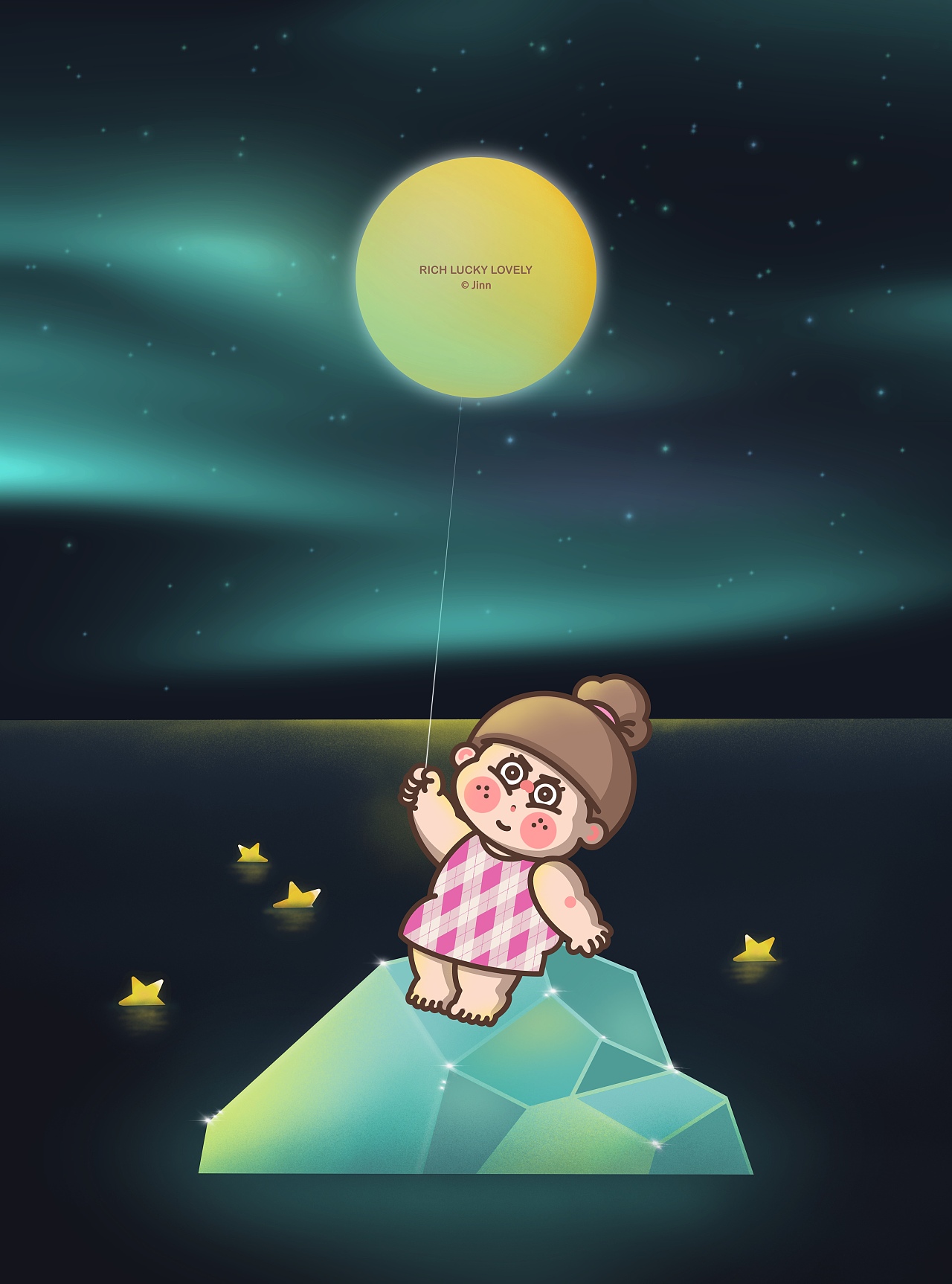 用画笔追一下极光（图ZMzAwMjYyMzg4） - 儿童插画 - 站酷设计师金大福_Jinn原创素材 - 站酷ZCOOL