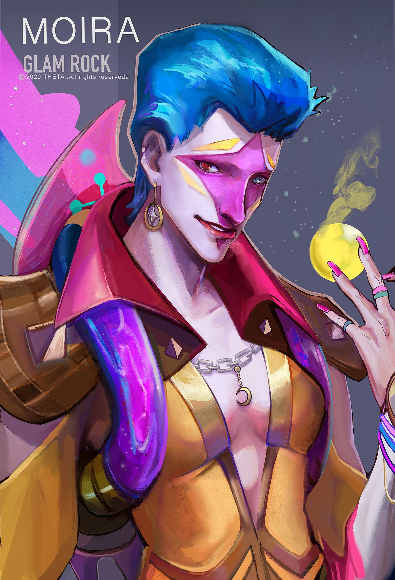 莫伊拉静谧月夜/华丽摇滚原创同人图