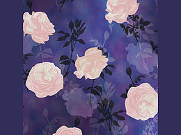 原创水彩手绘花型