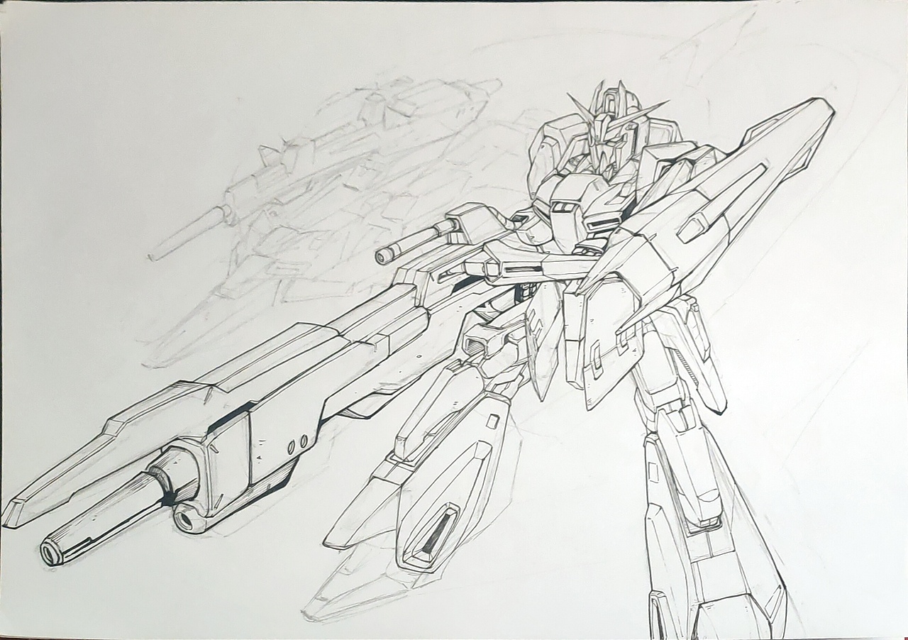 高达试作机1号ez-8手绘原创五行合体机器人之土假面骑士max动漫z4