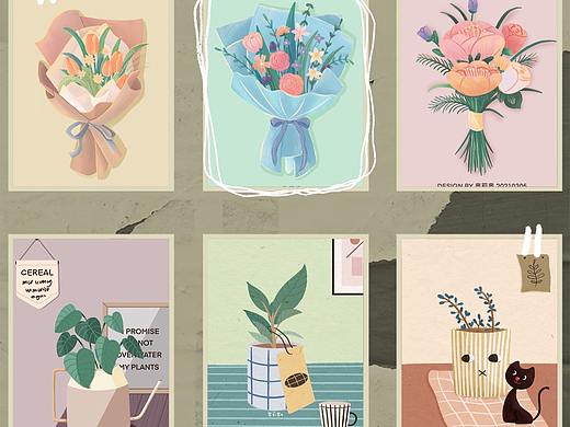 植物插画，扁平插画（个人主页-ZNTExNDMyNDg=） - 商业插画 - 站酷设计师奥莉奥o原创素材 - 站酷ZCOOL