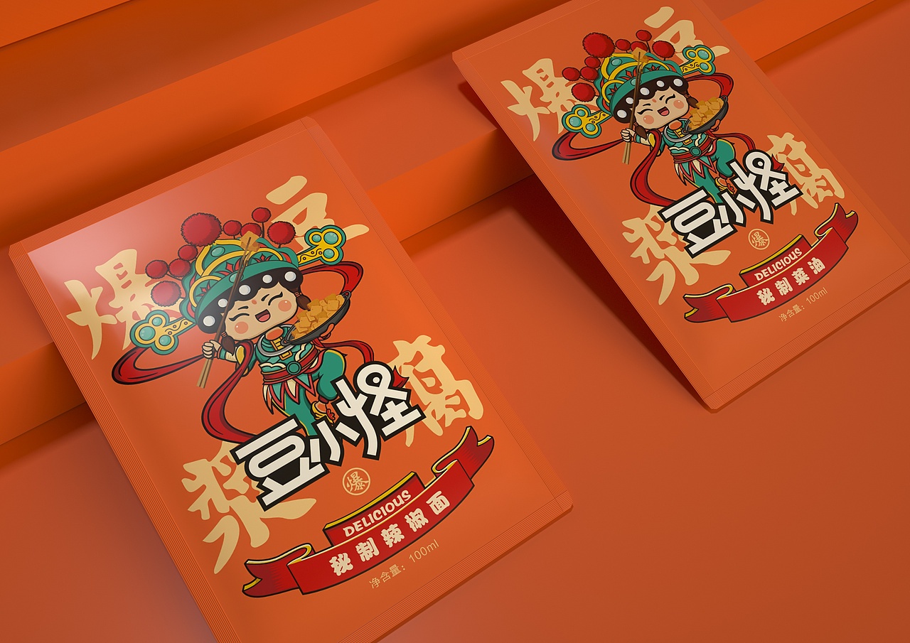 贵州特产 · 豆小怪爆浆小豆腐包装盒设计