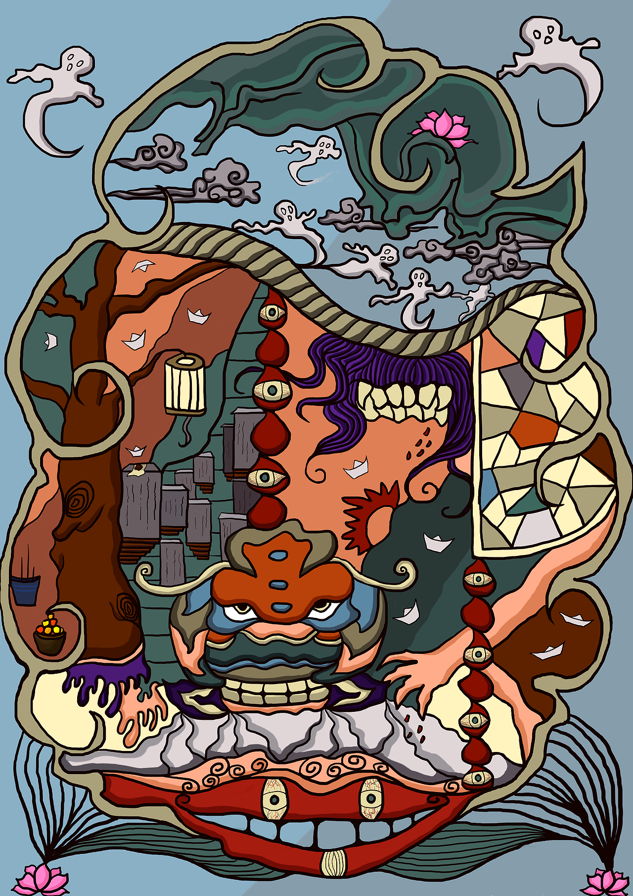 鬼节（图ZOTY4OTgzODA=） - 艺术插画 - 站酷设计师一个牛排排原创素材 - 站酷ZCOOL