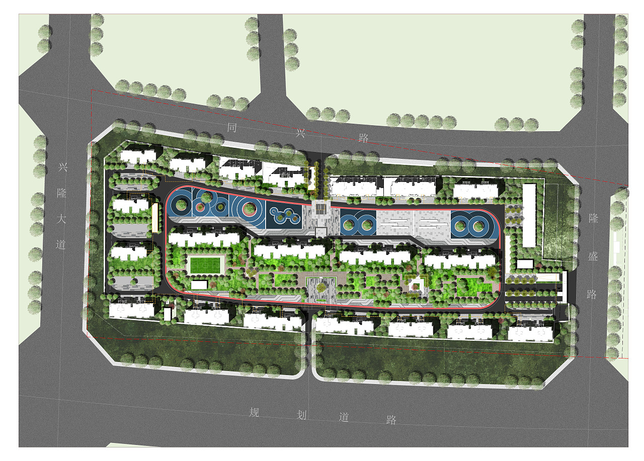 山东某回迁安置居住区彩色平面方案