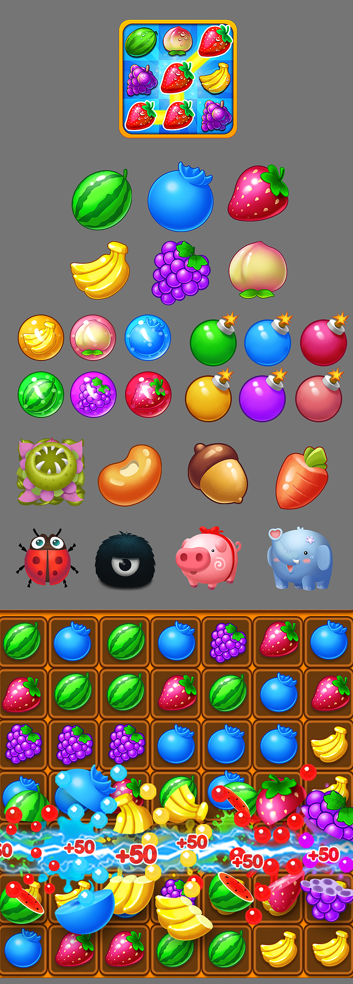 fruit splash 水果飞溅！（图ZMTA4NjQyMTY4） - 游戏UI - 站酷设计师周jian平原创素材 - 站酷ZCOOL