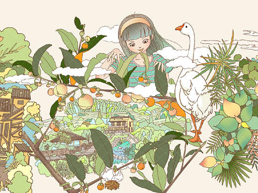 原创手绘插画2021年丽水乡村游记系列