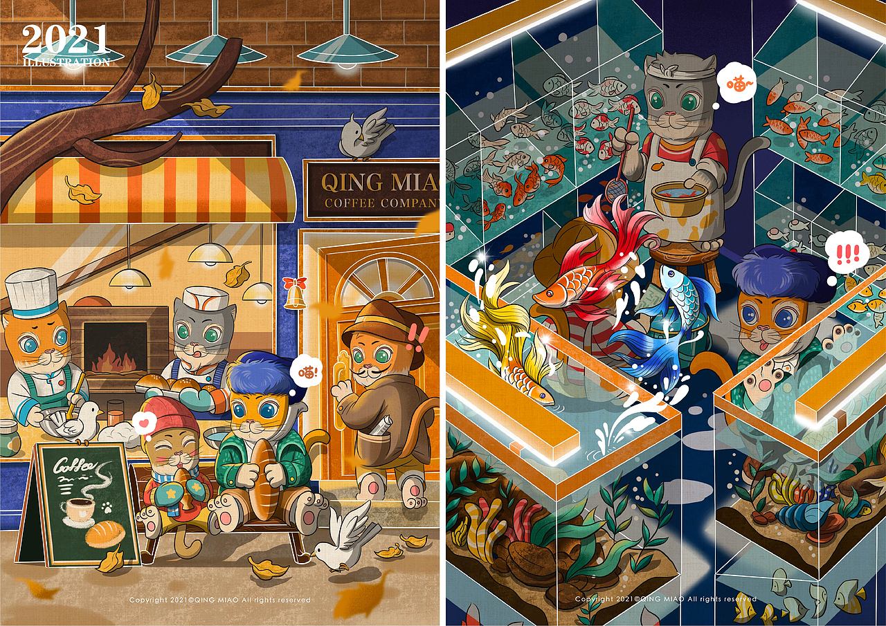 2021插画年度总结 | 奇喵世界的大局观(图ZMjg1NjA5Mjgw) - 创作习作 - 站酷设计师清喵原创素材 - 站酷ZCOOL
