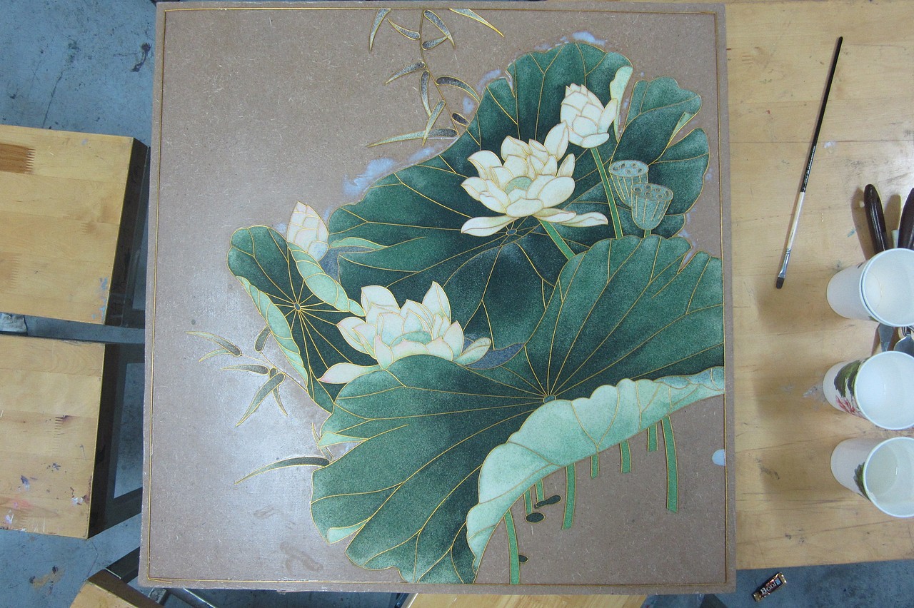 景泰蓝金丝彩沙画