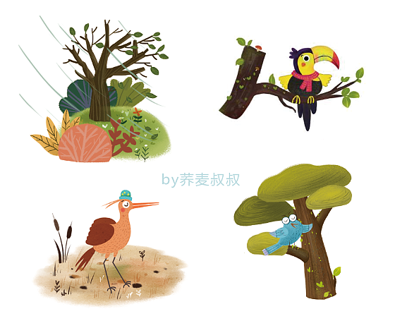 儿童插画平面风（图ZMTM2MjczMzc2） - 儿童插画 - 站酷设计师荞麦hui原创素材 - 站酷ZCOOL