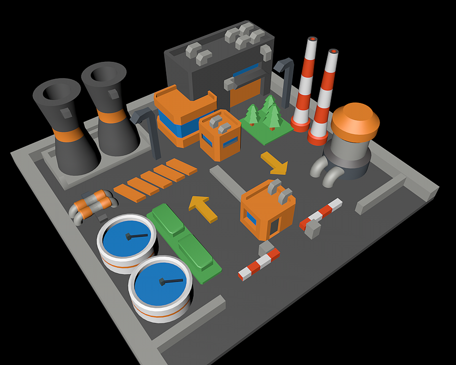 c4d工厂建模(初版)