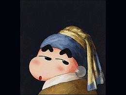 世界名畫系列之戴珍珠耳環(huán)的小新