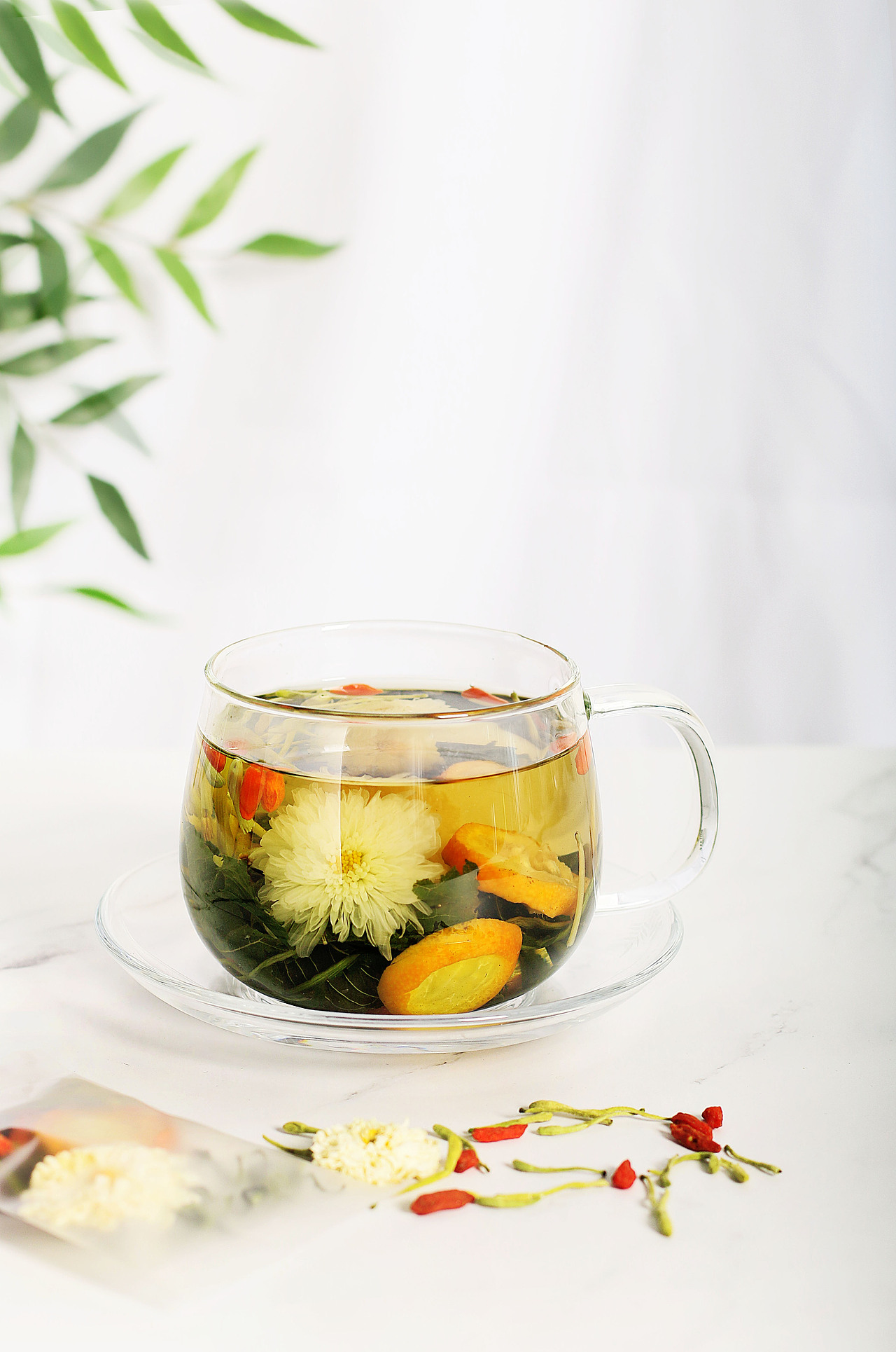 金银花菊花产品冲泡照片