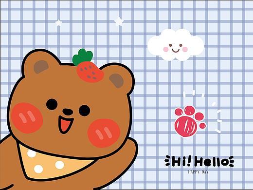 熊可爱卡通原创图案 贴纸手机壳鼠标垫