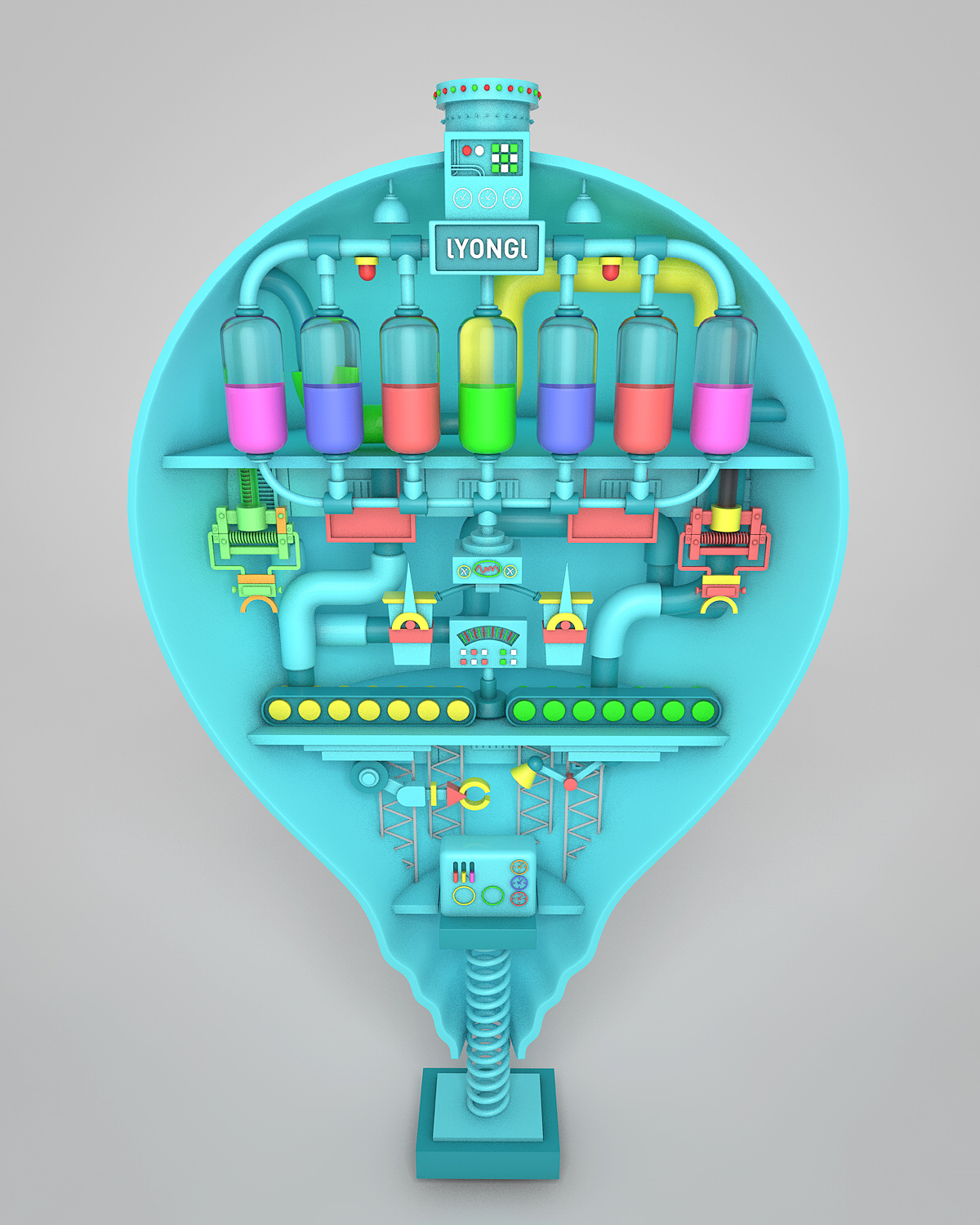 C4D、海报、创意、灯泡、3D