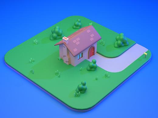 3D 插画梦幻建筑