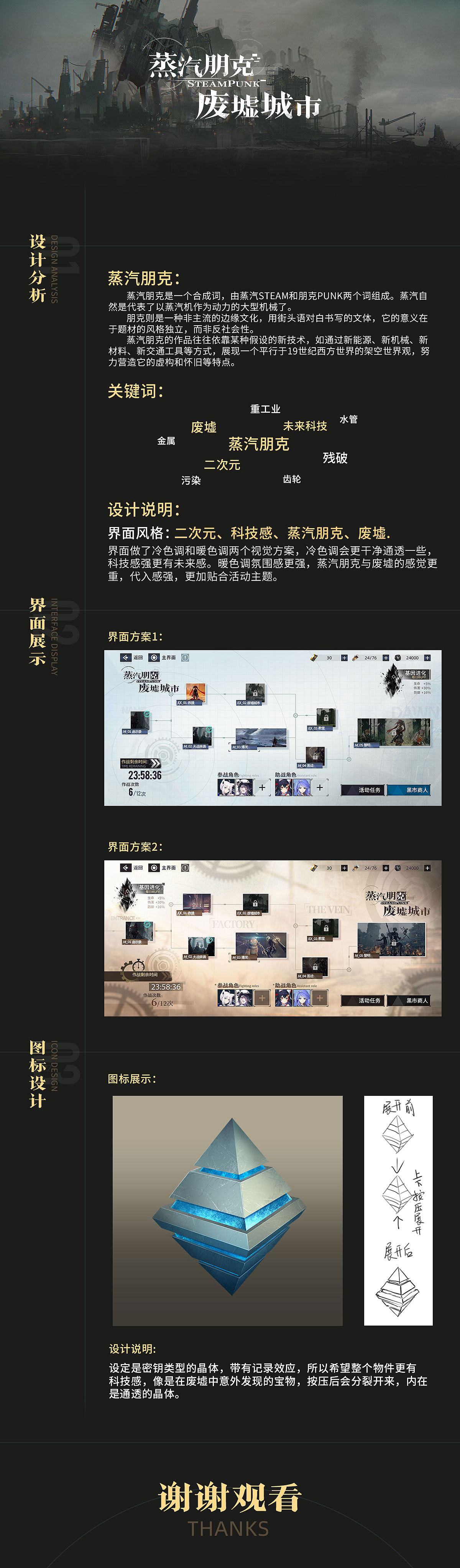 《蒸汽朋克-废墟城市》---二次元界面设计