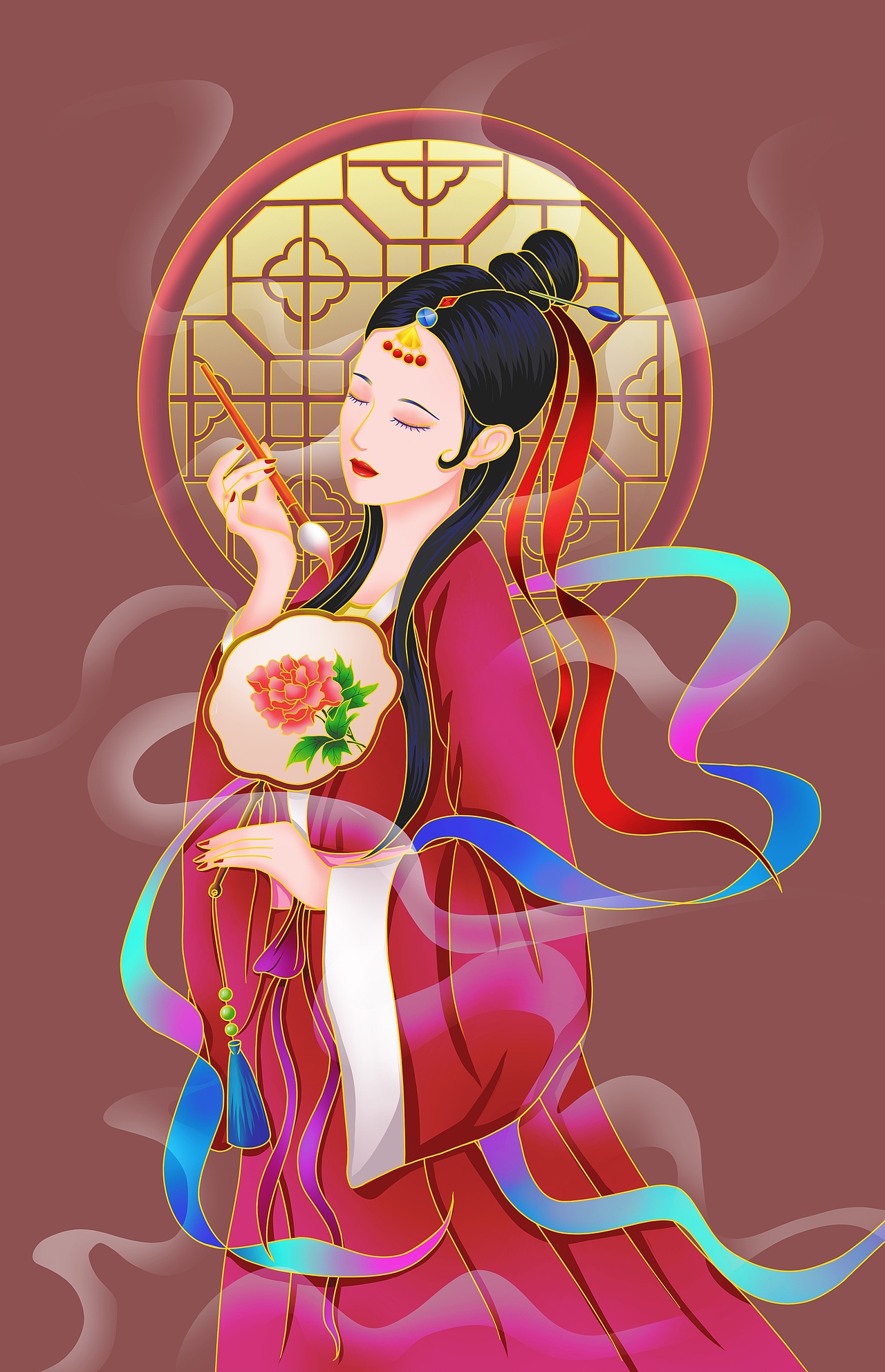 国潮古风插画（图ZMjQyNTAxNzAw） - 创作习作 - 站酷设计师庭外打伞原创素材 - 站酷ZCOOL