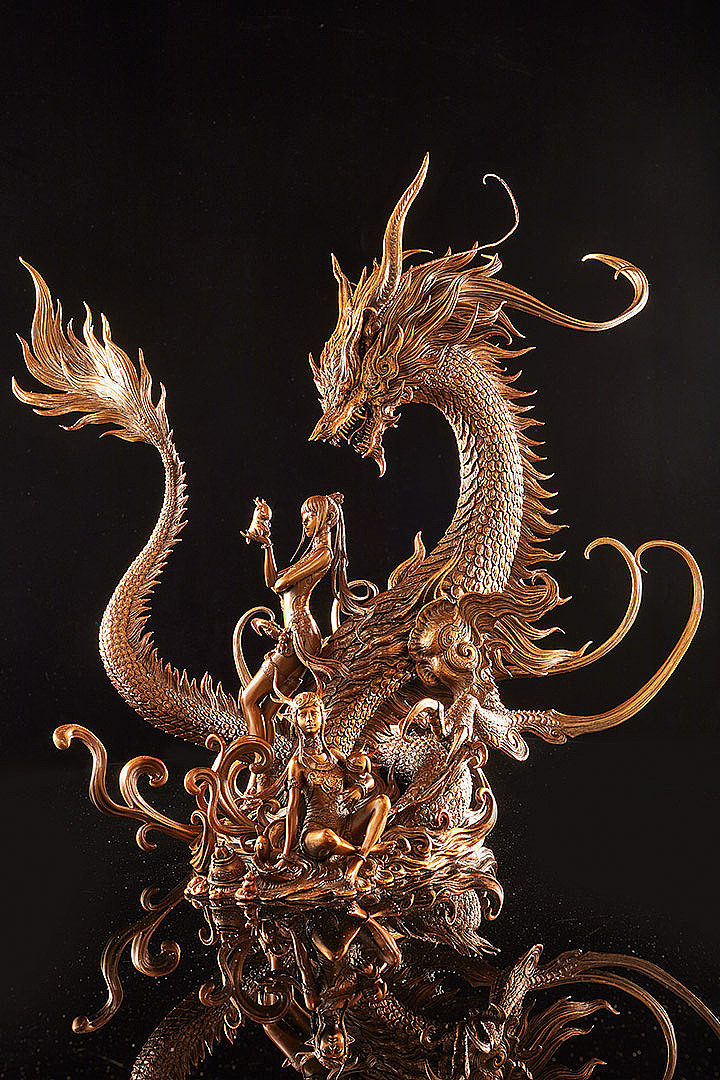 台湾原型师PKking《九天衡》系列——东宫青龙 铜雕