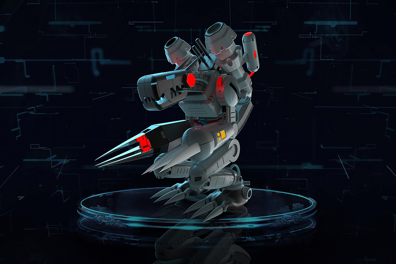 建模渲染 数码宝贝:机械邪龙兽