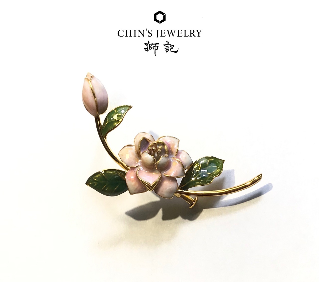 首饰设计|茉莉花胸针