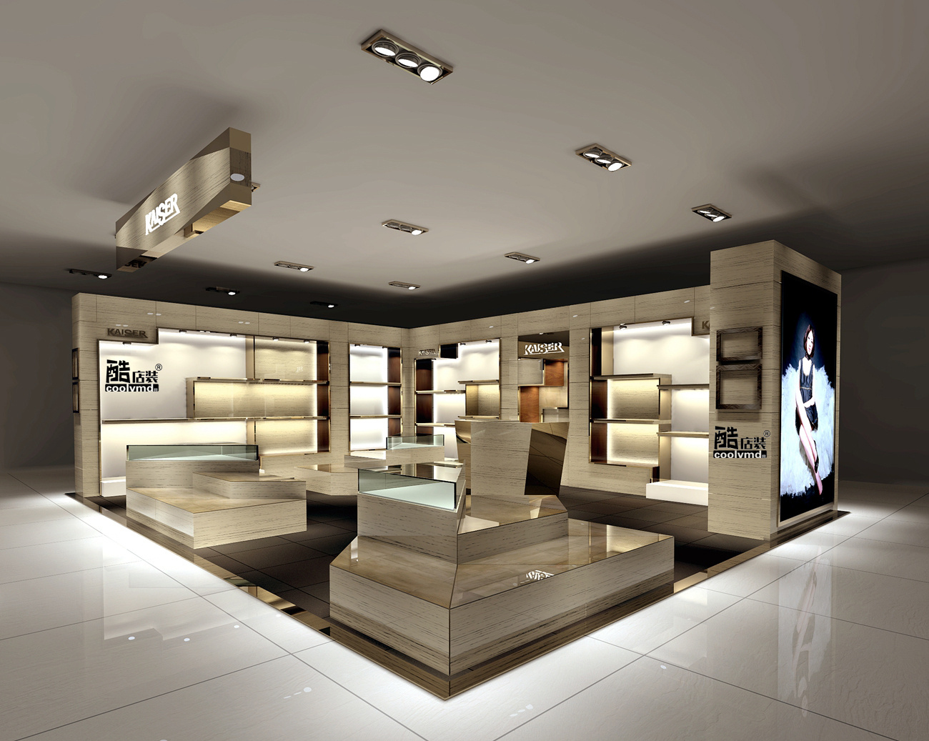 皮具专柜皮具展柜男包女包店面装修设计皮具店装修效果