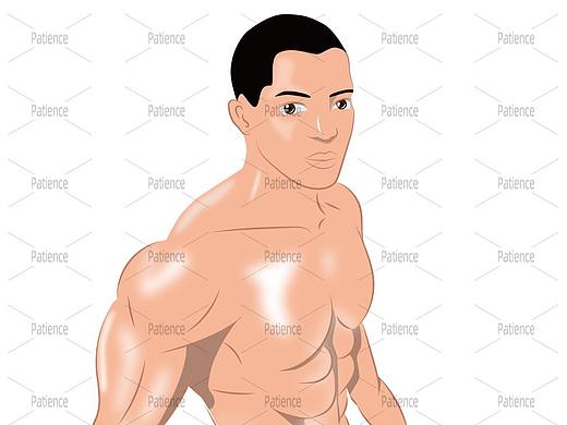 插画肌肉男