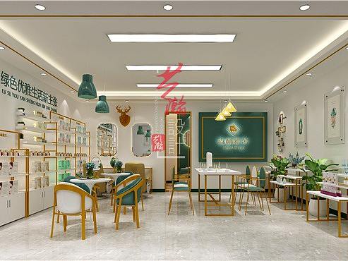 美容院美妆店效果图设计化妆品店铺装修设计美甲美发店