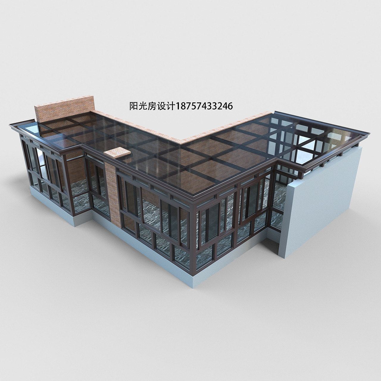 铝合金阳光房设计效果图