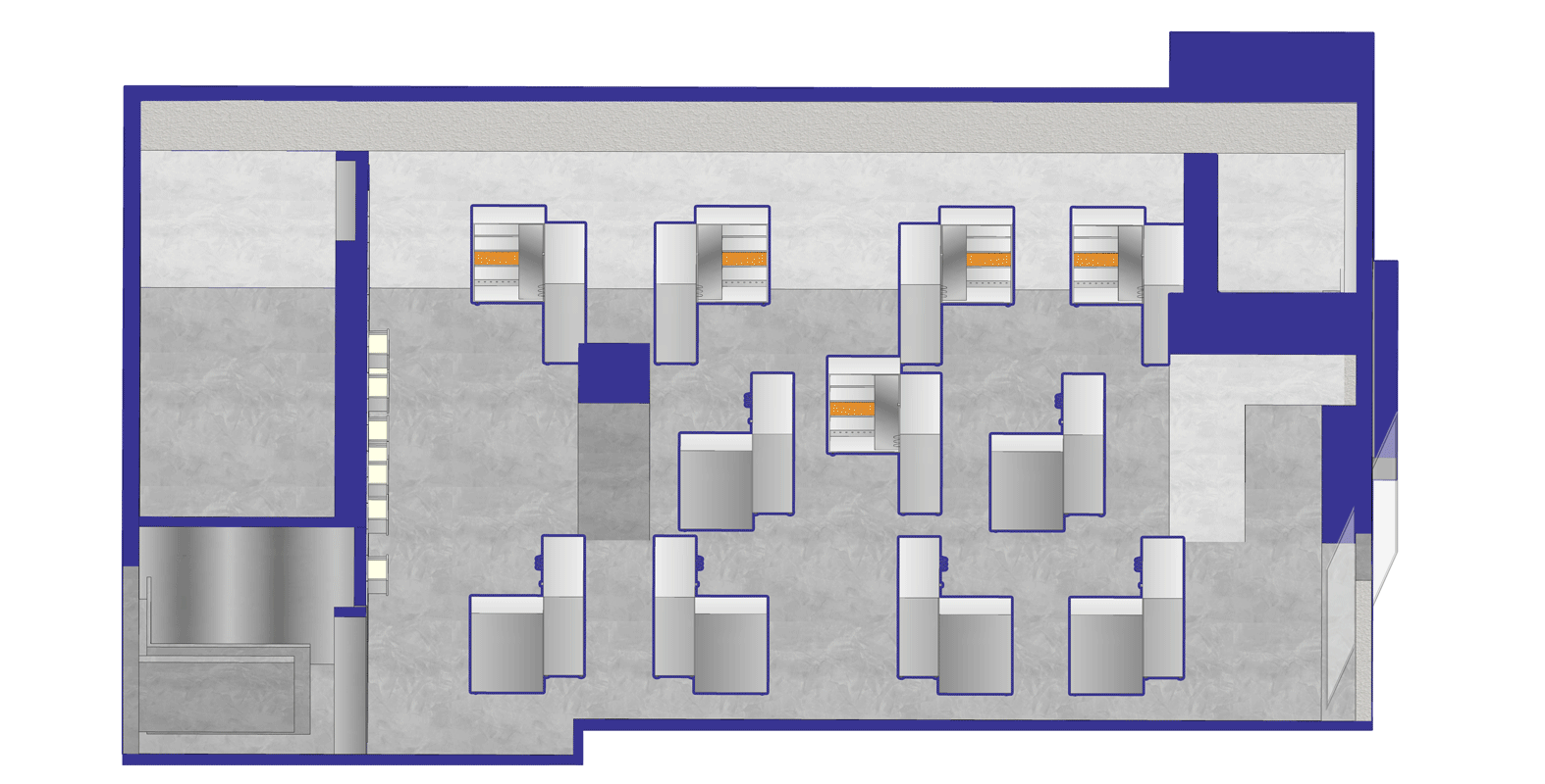 ▲ 通过货架的变化,12种排布方式给予了INDEFINITELY 许多的不确定性。
